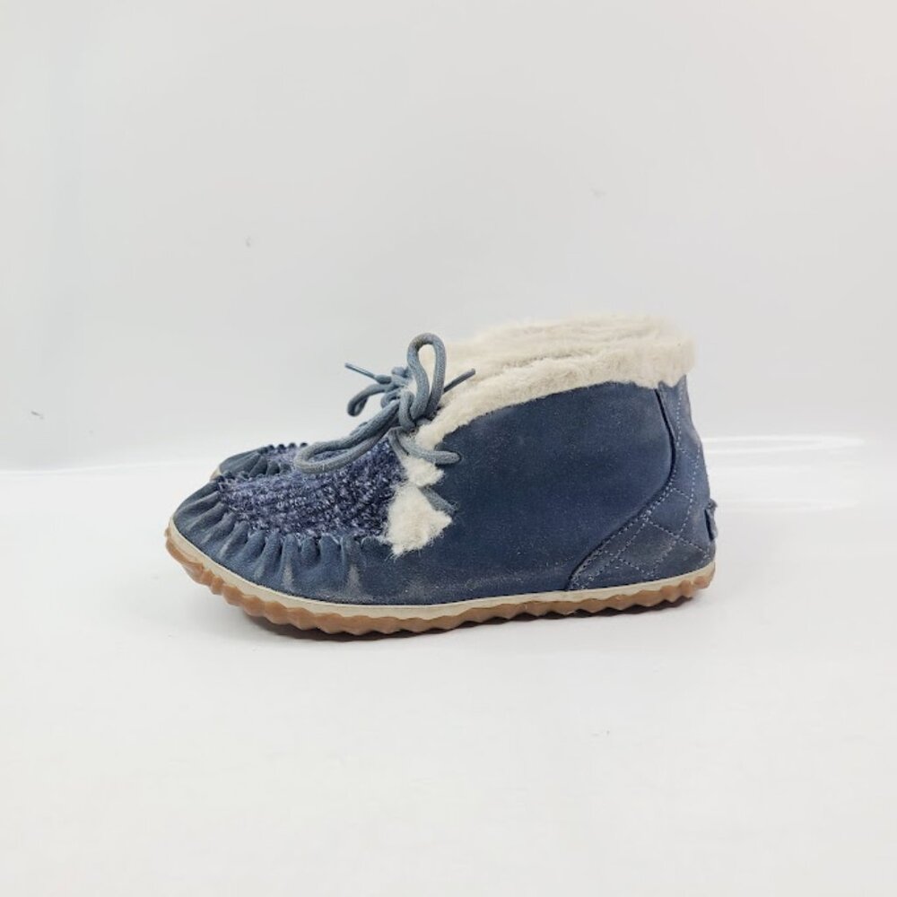 Sorel Women's Navy White Out N About Moc NL2891-005 Suede Winter Slipper Size 6 - Picture 2 of 7